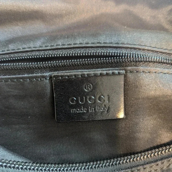 Authentic Gucci Shoulder Handbag Purse GG Double Pocket Black Bag - Picture 6 of 9